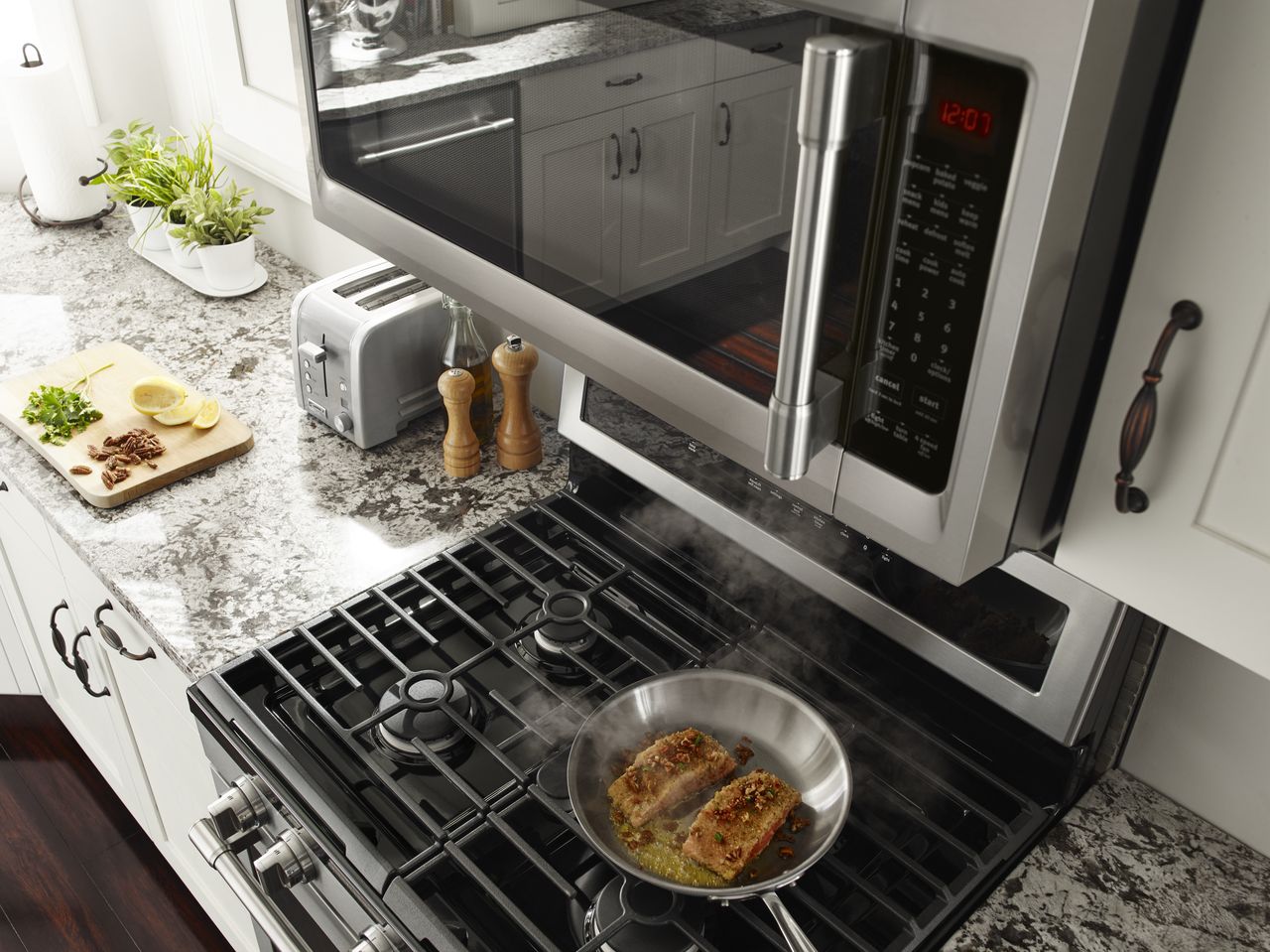 kitchen with over the range microwave