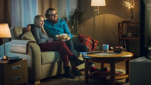 Couple Watching a Movie