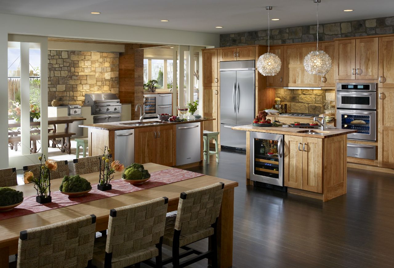 rustic kitchen with KitchenAid appliances