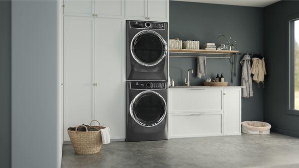 Electrolux 300 Series 4.5 Cu. Ft. Washer, 8.0 Cu. Ft. Gas Dryer White Stack Laundry
