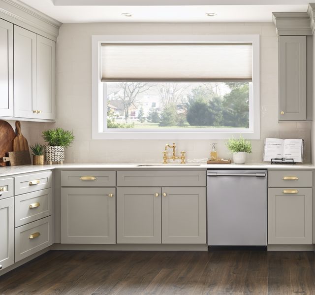 Credit: Frigidaire Front view of a modern kitchen with a stainless steel Frigidaire Gallery dishwasher