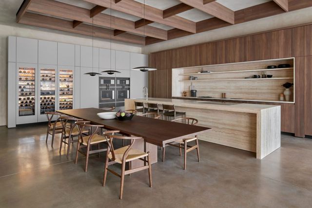 Front view of a modern kitchen with Gaggenau Appliances