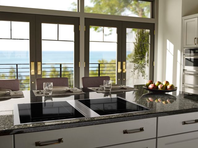 view of a Jennair downdraf electric cooktop