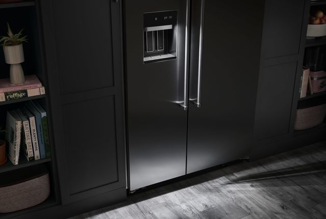 Close view of a counter depth refrigerator 