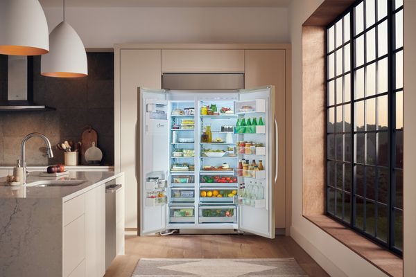 GE 36 in. 21.8 Cu. Ft. Stainless Steel Counter Depth Side-By-Side Refrigerator