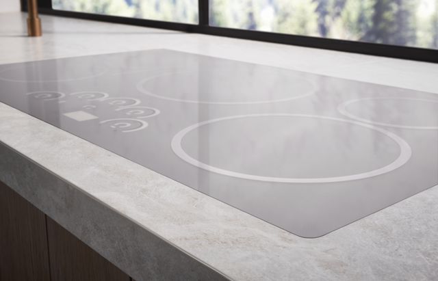 Close view of a Monogram induction cooktop