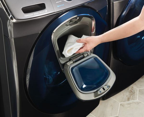 Samsung dryer and washer with last minute add window