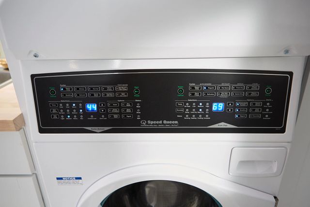 front view of a speed queen washer control panel