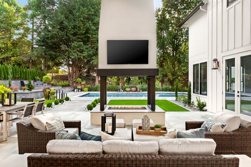 Outdoor TV and Gathering Area