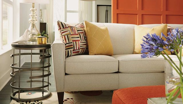 Close front view of a Flexsteel Digby sofa in a contemporary space