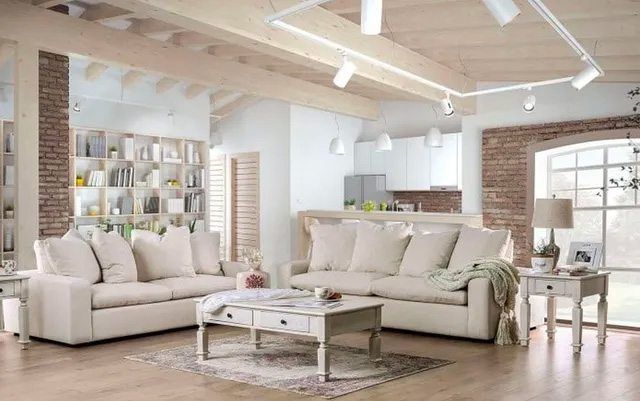 front view of a causal living room with flexsteel furniture 