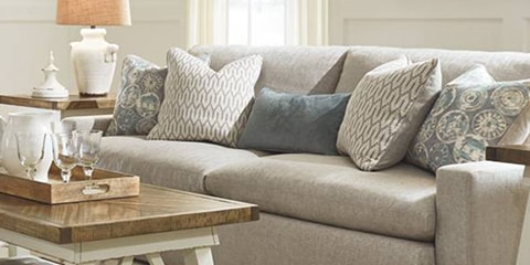 Benchcraft sofa and coffee table in a contemporary style living room
