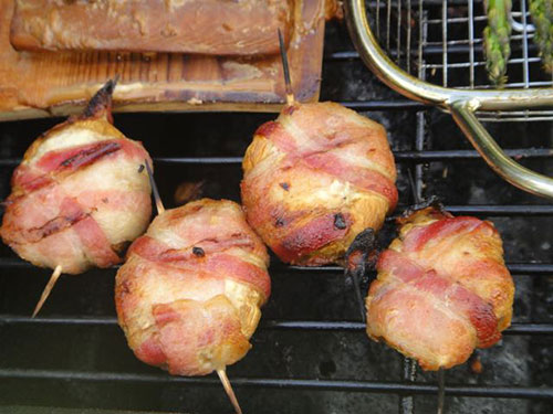 Bacon Wrapped Caps Mushrooms