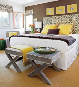 Colured Bed Linens in the Bedroom