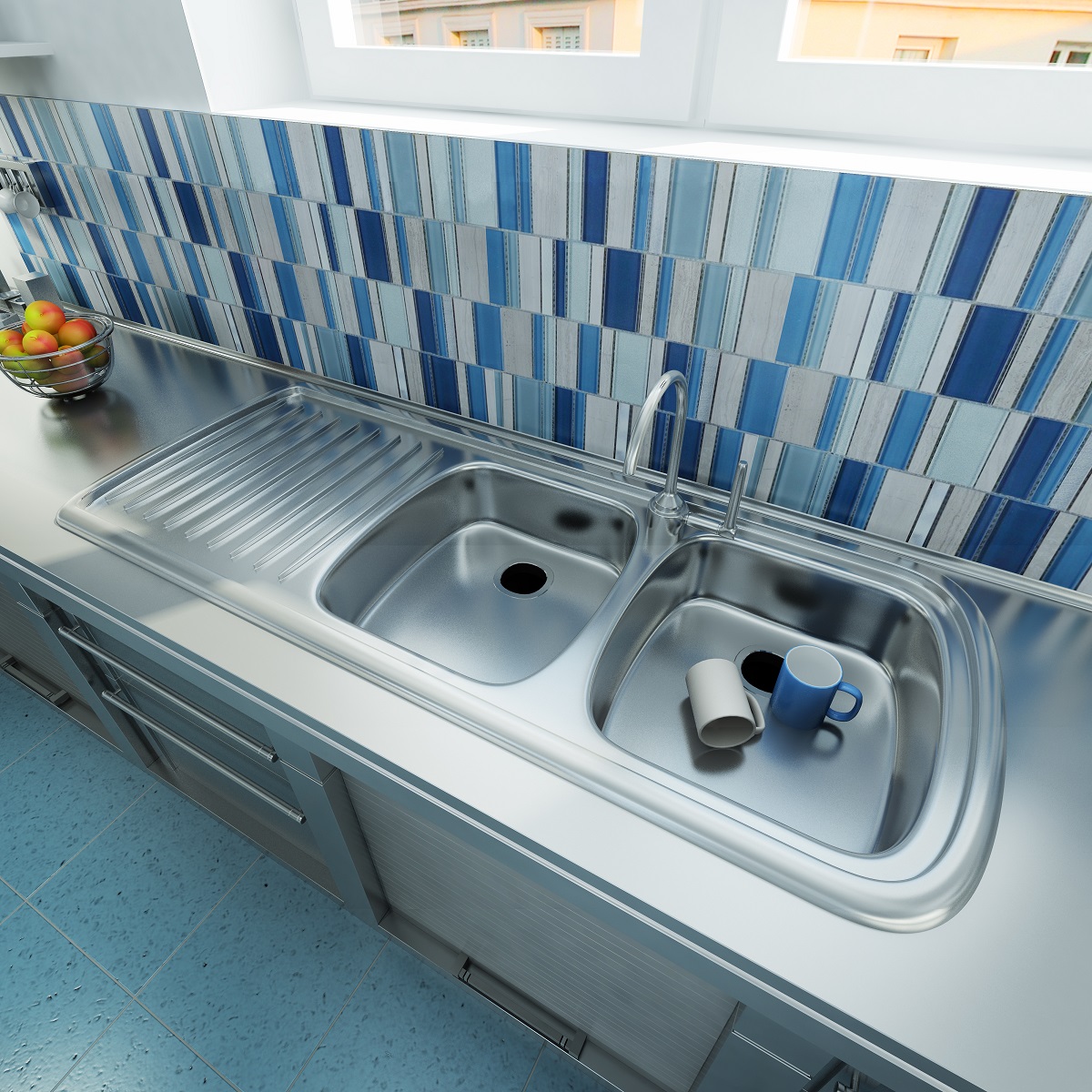 Blue Backsplash