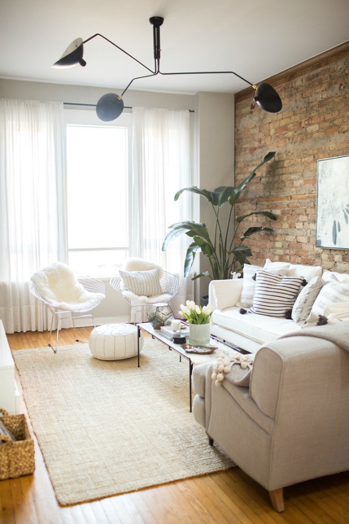 Peaceful Minimalist Living Room in Neutral Tones