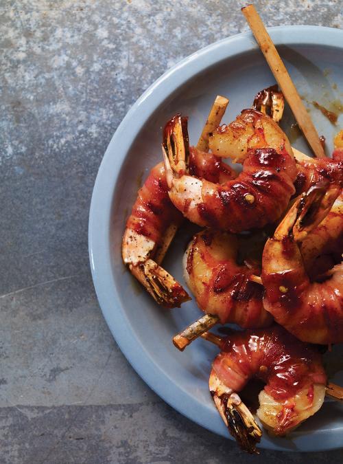 Maple Pancetta-Wrapped Shrimp