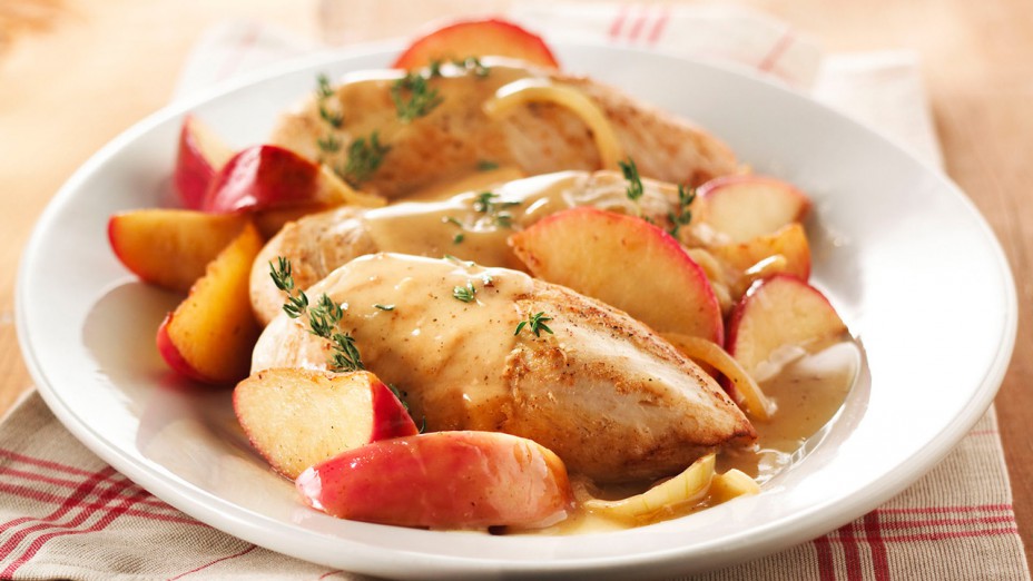 Poulet aux pommes et à l’érable