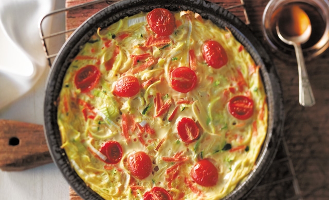 Quiche sans croûte aux légumes à l’érable
