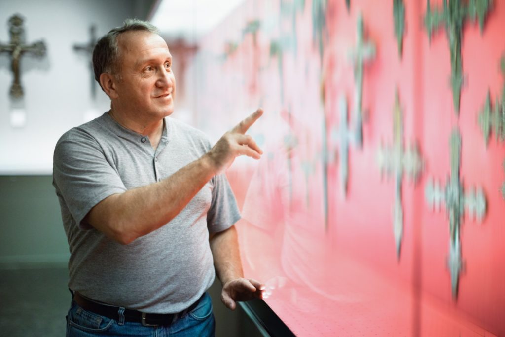 Father at the museum