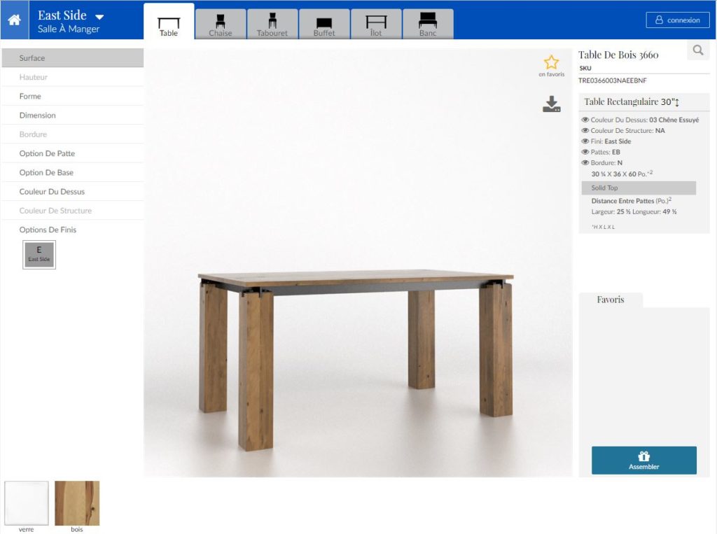 Outil de personnalisation UDesign de Canadel