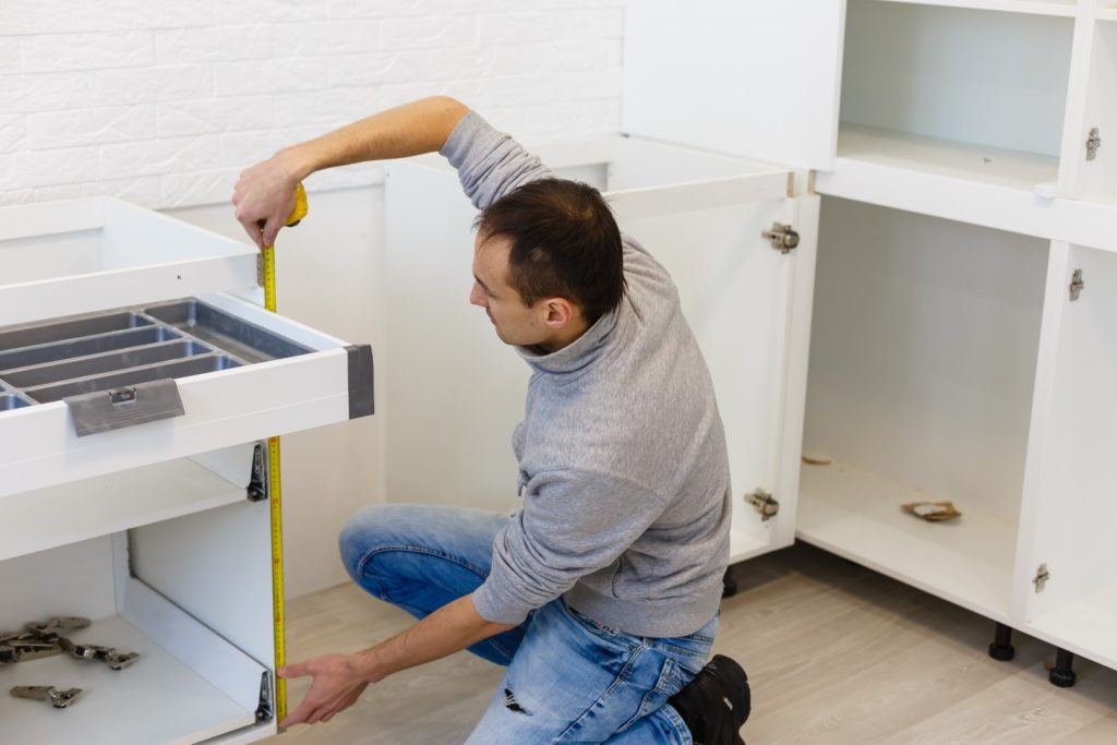 Measuring available space for kitchen appliances
