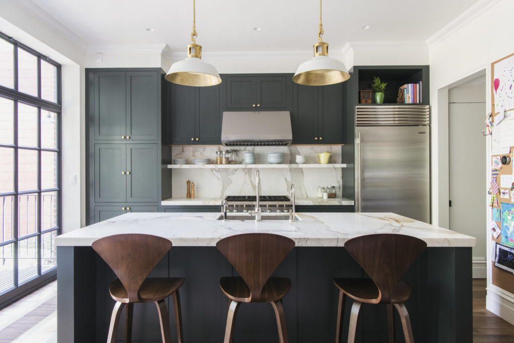 Elizabeth Roberts Kitchen with green cabinets