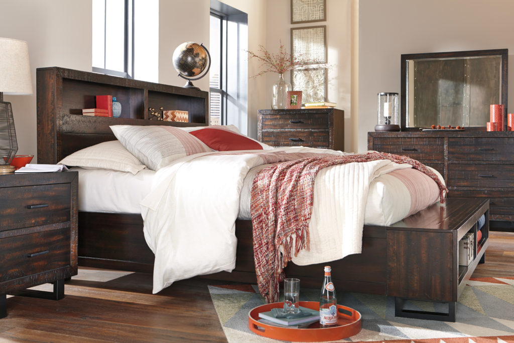 Bed with storage headboard and footboard B721