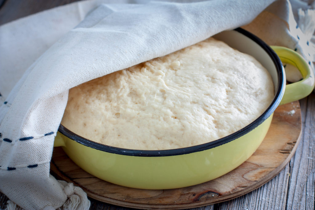 Dough rising in warming drawer