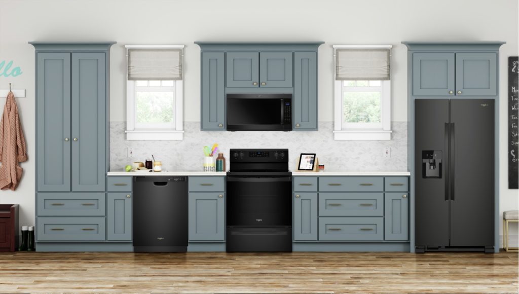 Fini noir des électros de cuisine Whirlpool