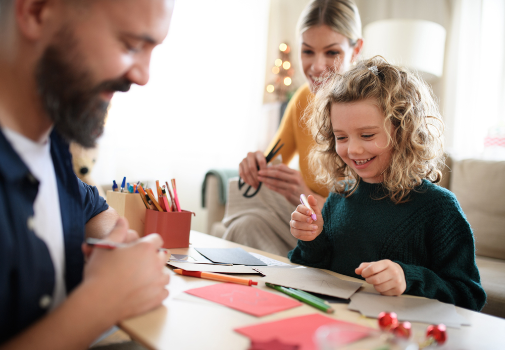 write and send Christmas cards to friends and family