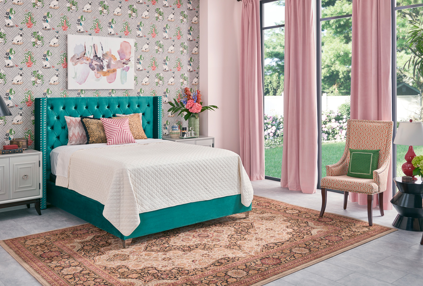 bright feminine bedroom with stearns and foster mattress