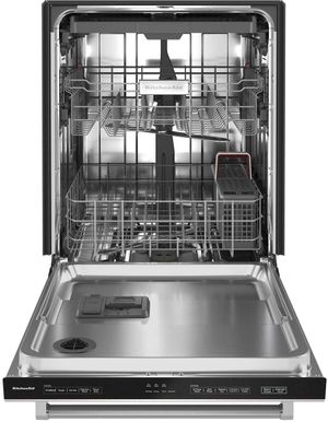 KitchenAid 24" Stainless Steel with Printshield Built-In Dishwasher with door open