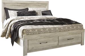 Signature Design by Ashley Bellaby Whitewash King Platform Storage Bed