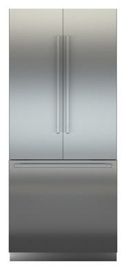 front view of the Liebherr Monolith 18.0 Cu. Ft. Fully Integrated Counter Depth French Door Refrigerator