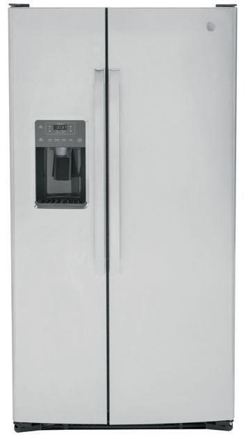 GE Side by side refrigerator in stainless steel finish