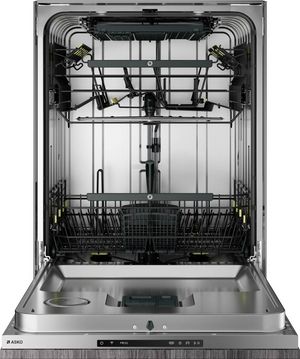 front view of an opened ASKO Logic Series 24" Panel Ready Custom Panel Built In Dishwasher