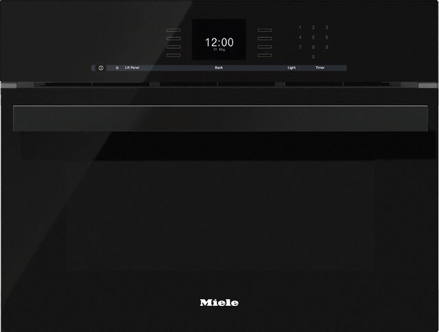 Miele PureLine 24" Obsidian Black Electric Built In Single Combi-Stem Oven