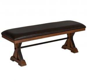 Denver Dining Bench rustic style padded seat