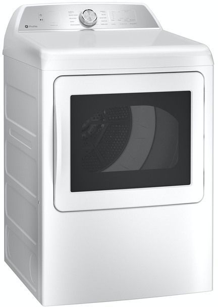 GE Profile™ 7.4 Cu. Ft. White Front Load Natural Gas Dryer