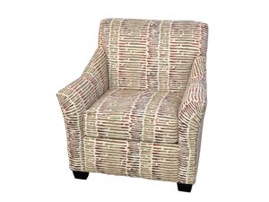 beige and orange pattern chair