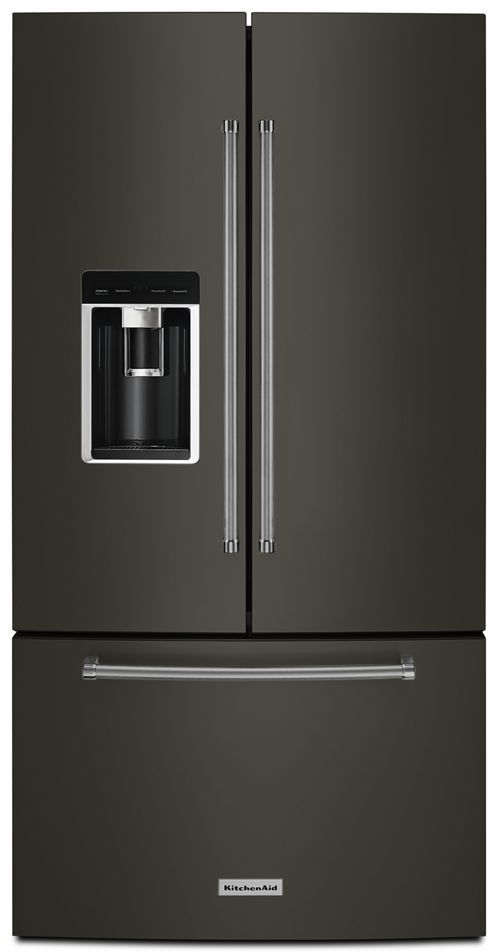 Black stainless steel french door refrigerator