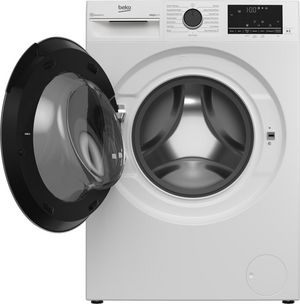 front view of an opened Beko bPRO 500 Series 2.3 Cu. Ft. White Front Load Washer