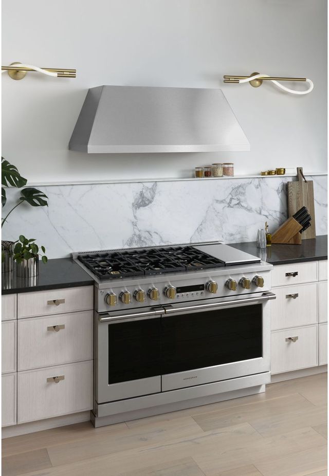 Monogram double oven range in a luxury kitchen