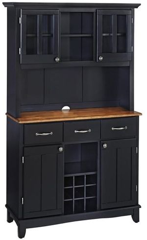 homestyles black dining hutch