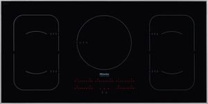 top view of the Miele 42" Black Induction Cooktop