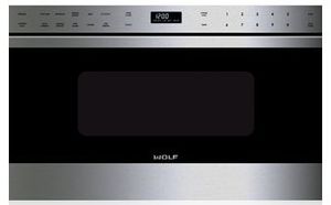 front view of the Wolf® 1.2 Cu. Ft. Stainless Steel Built In Microwave Drawers