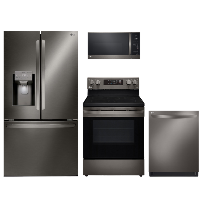 LG 4 Piece PrintProof™ Black Stainless Steel Kitchen Package