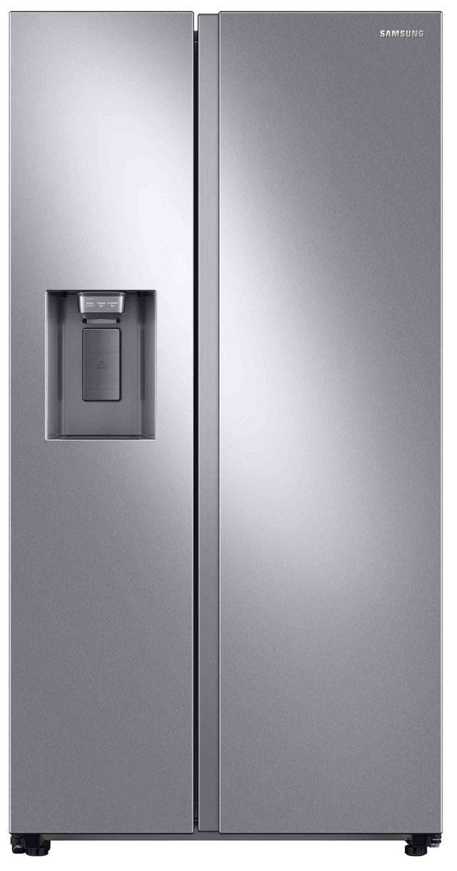 Samsung stainless steel refrigerator with side by side doors