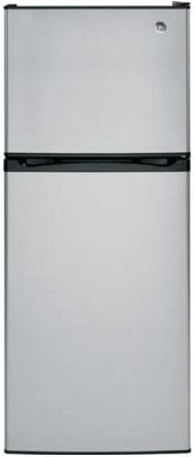 front view of the GE® Series 11.6 Cu. Ft. Stainless Steel Top Freezer Refrigerator